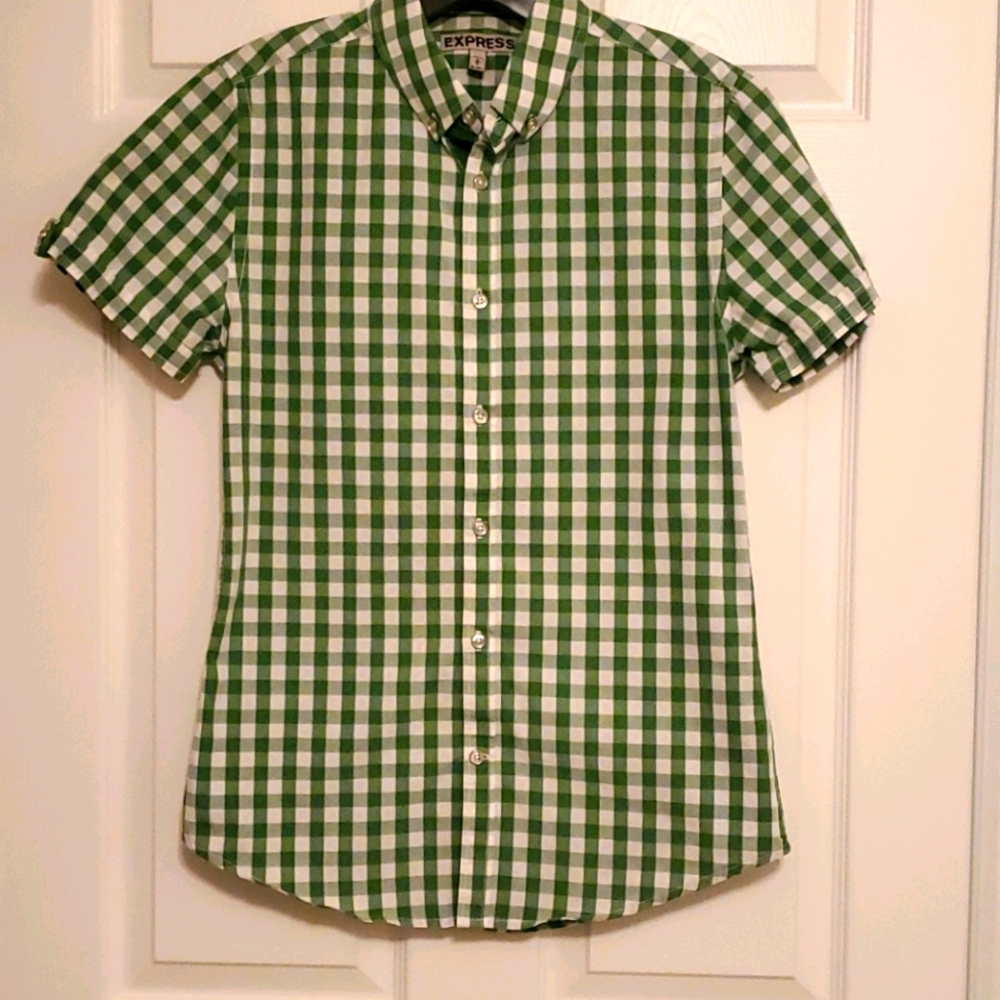 Express Green Checked Shirt